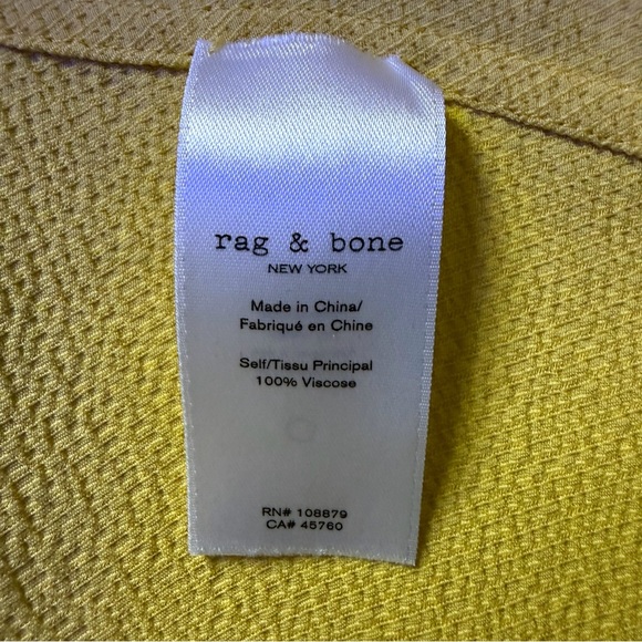 rag & bone Tabitha Dress Yellow Wrap Mini Dress Medium Viscose Short Sleeve - Picture 9 of 16